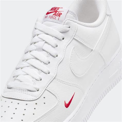 Nike Air Force 1 07 Red Mini Swoosh Fz7187 100 Grailify