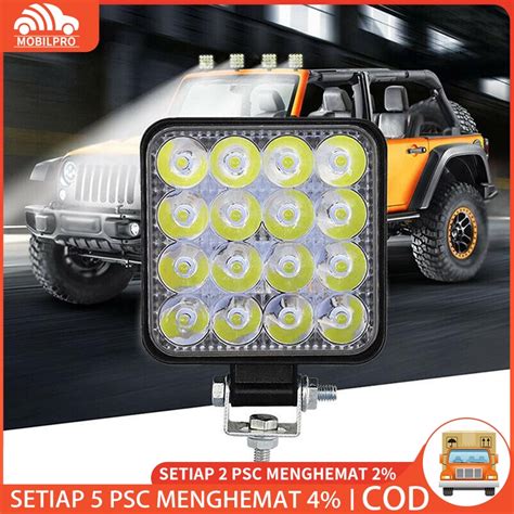 Jual Lampu LED Sorot Tembak Worklight Mobil Motor 48 Watt 16 Titik Mata