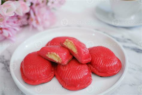 Kue Ku Kue Tok Or Red Turtle Cake Traditional Cake In An Indonesia