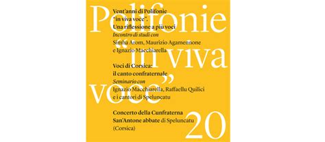 “In viva voce” Polyphonies 20. Meeting, Seminar and Concert Voices from ...