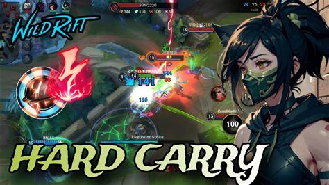 WILD RIFT AKALI INSANE HARD CARRY WILD RIFT AKALI BEST BUILD