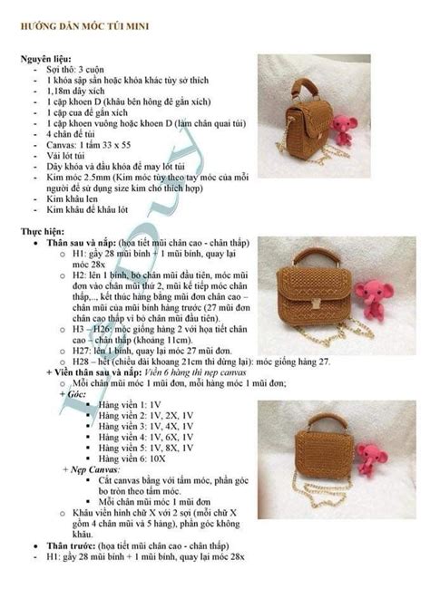 Instructions To Make A Small Purse With Flowers