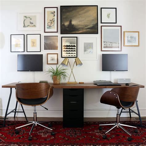 30 Inspiring Double Desk Home Office Design Ideas - MAGZHOUSE