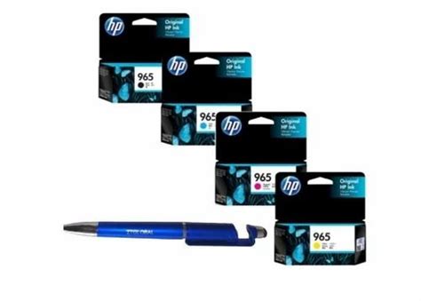 HP 965 B C Y M Ink Cartridge With ITGLOBAL 3 In 1 Ballpoint Pen Very