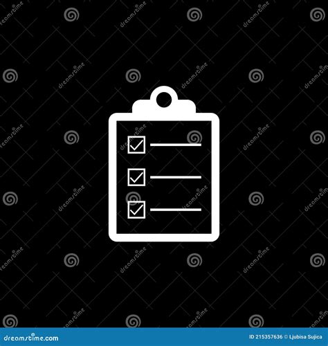 Icono De Lista Aislado Sobre Fondo Negro Ilustración del Vector