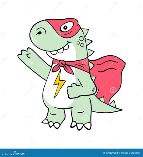 Superhero Dino T Rex Print Design Stock Vector Illustration Of Modern