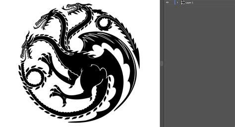 Targaryen Three Headed Dragon SVG File Ready To Cut Stencil Etsy