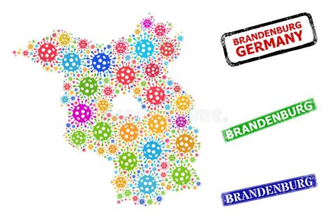 Rubber Brandenburg Seals And Colorful Bacilla Brandenburg Land Map