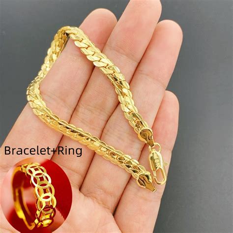 Original K Gold Pawnable Saudi Bracelet For Men Gold Mm Dragon Lucky