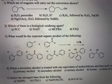 Solved Which Set Of Reagents Will Carry Out The Chegg