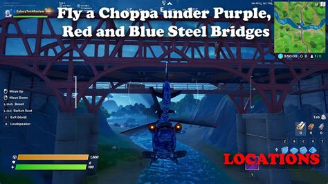 Fly A Choppa Under Purple Red And Blue Steel Bridges Locations