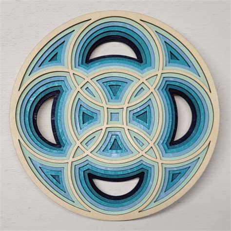 Circles Blue Trivet Woodenalchemy