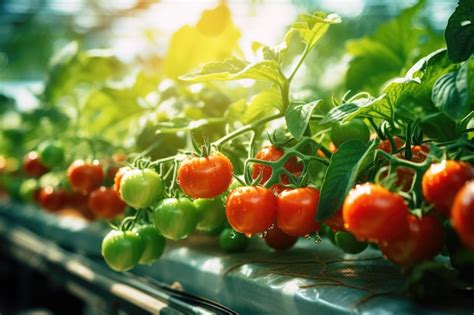 Planta O De Tomate Em Estufa Cultivo De Vegetais Org Nicos Foto Premium