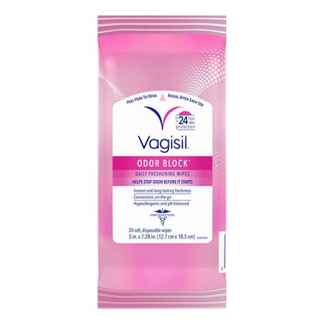 Vagisil Odor Block Daily Freshening Wipes 20 Wipes