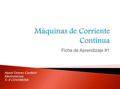 Máquinas De Corriente Continua 1 Ppt