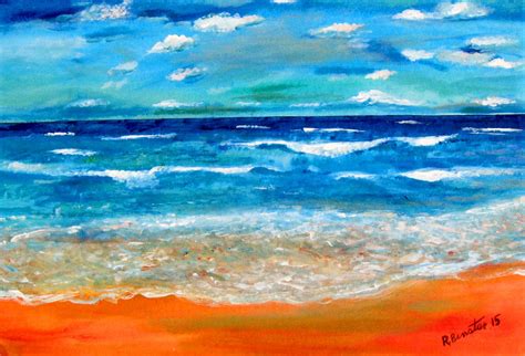 Blue Ocean Painting at PaintingValley.com | Explore collection of Blue ...