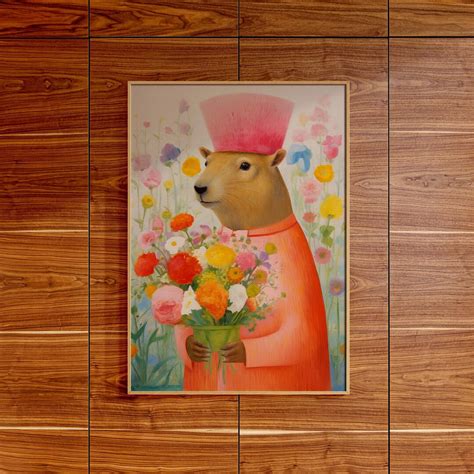 Capybara Wall Art Capybara Lover Gift Colorful Nursery Wall Art ...