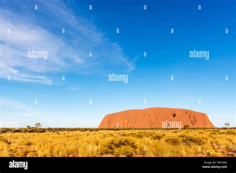 Beautiful View Of The Uluru Monolith Ayers Rock Australia At Sunset