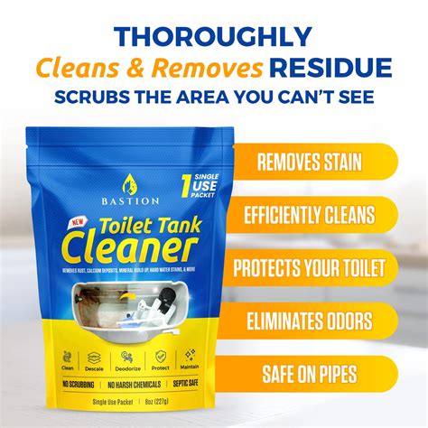 Bastion Toilet Tank Cleaner - 6-Uses. Removes Rust, Minerial Deposits