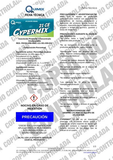 PDF FICHA TÉCNICA PRECAUCIONES Y ADVERTENCIAS DE USO punto6