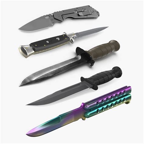 Combat Knives Collection 3d Model 59 3ds Fbx Obj Ma Max C4d