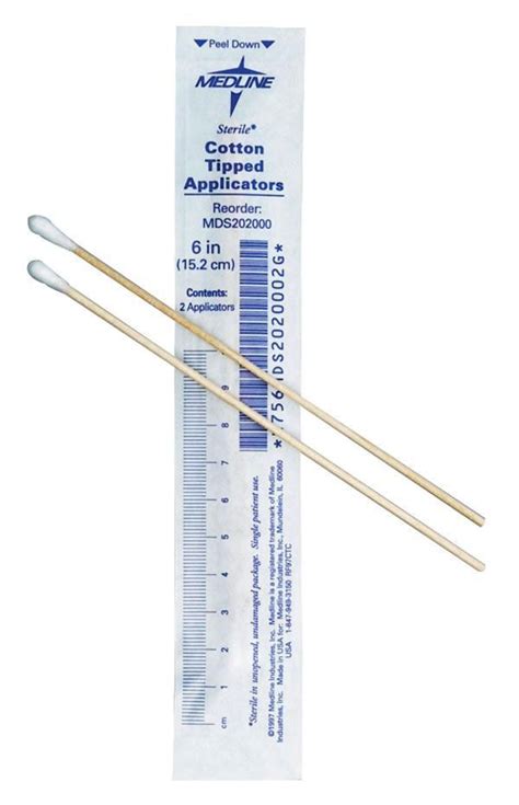 Medline Sterile In Cotton Tip Applicator Wood Ct