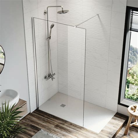 Frameless Shower Screen Walk In Shower Door 8mm Tempered Glass 8090