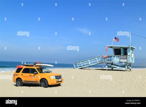 Life Guard Station At Santa Monica Beach Los Angeles California USA