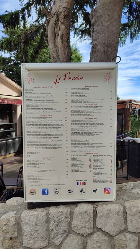 Menu au L Antre Potes pizzeria Èze 1 Avenue du Jardin Exotique