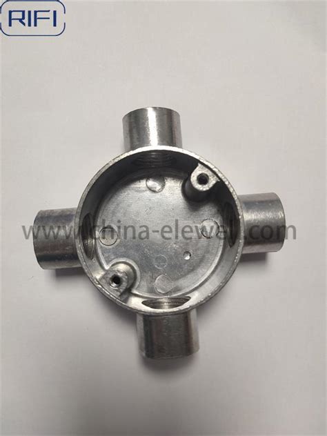 Bs4568 20mm 25mm Intersection 4 Way Aluminum Circular Box China Fittings And Malleable Iron