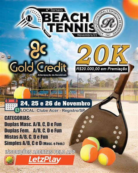 Informa Es Do Torneio Torneio Acer De Beach Tennis Gold Credit