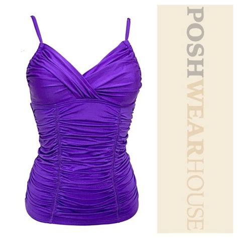 Purple Tankini Top W Ruching Purple Tankini Fashion Tankini Top