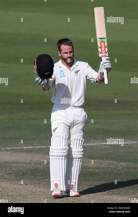 New Zealand S Batsman Kane Williamson Celebrates His Century In Their