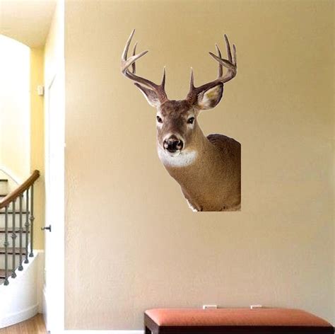 Deer Head Decal Design - Wall Murals | Deer heads wall, Deer wall mural, Deer wall