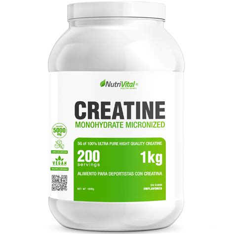 Nutrivital Creatina Monohidratada Micronizada 1 Kg 200 Serv Nutrivital