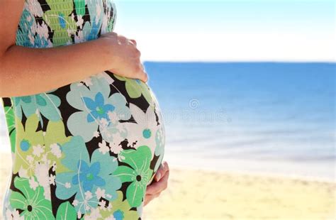 Pregnant Woman On The Beach Stock Image Image Of Adult Human 41617435