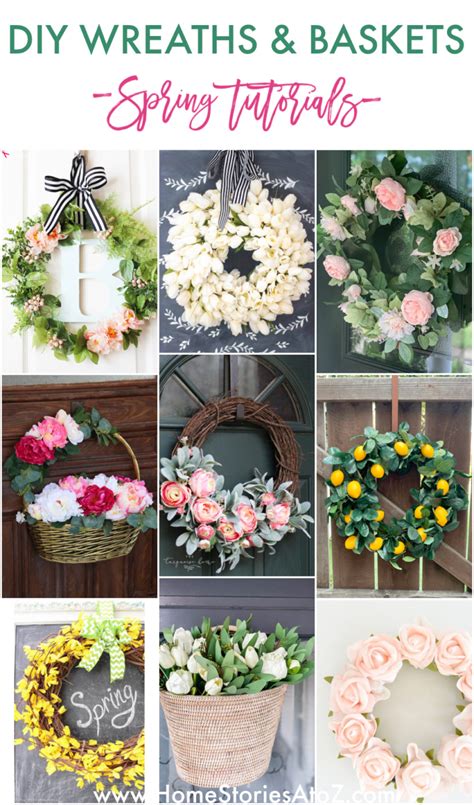 Spring Wreath Ideas 20 DIY Spring Wreaths Baskets And Door Decor