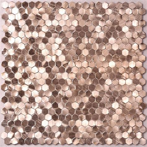 Rose Gold Hexagon Stainless Steel Mosaic Tiles