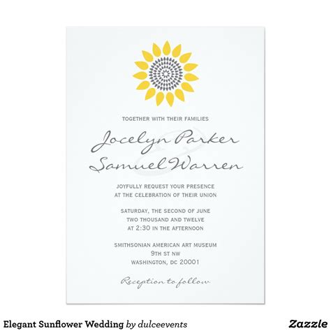 Elegant Sunflower Wedding Invitation | Zazzle | Sunflower wedding ...