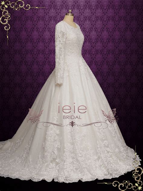 Modest Ball Gown Lace Wedding Dress Harrison Ieie