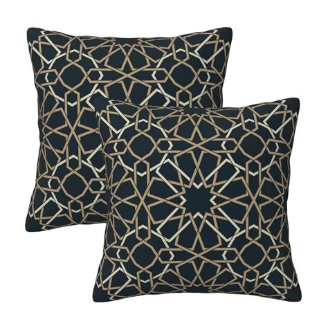 Home Throw Pillow Covers Two Sides Printed Arabesque Pattern Decor Sofa