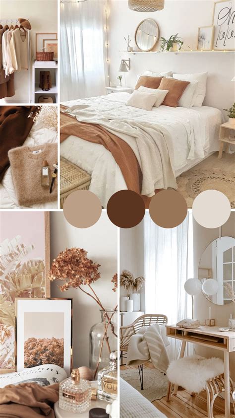 Natural Minimalist Nude Bedroom Moodboard Design Interior Room