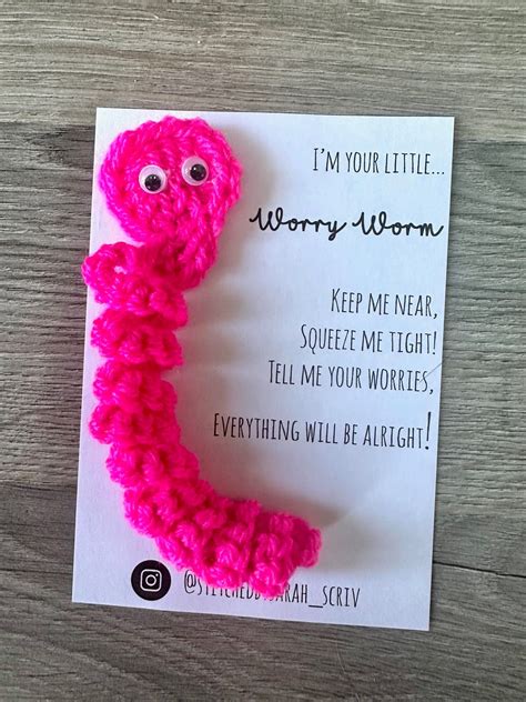 Free Crochet Worry Worm Pattern Pdf Printable Poem Tags Artofit