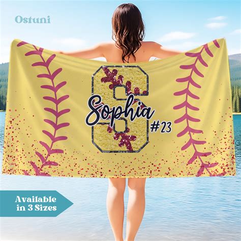 Softball Beach Towel Softball Gifts For Girls Softball Team Gifts