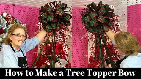 How To Make A Christmas Tree Bow Topper Youtube