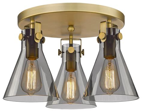 Innovations Newton Cone Flush Mount Brushed Brass Transitional