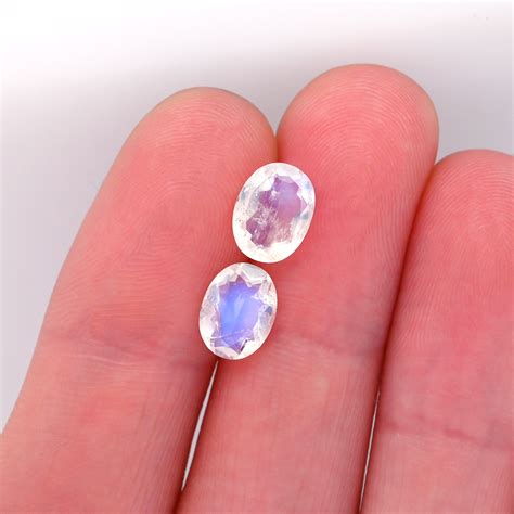 Buy Rainbow Moonstone Faceted Oval 8x6mm Matching Pair Approximately 185 Carat Bestingems