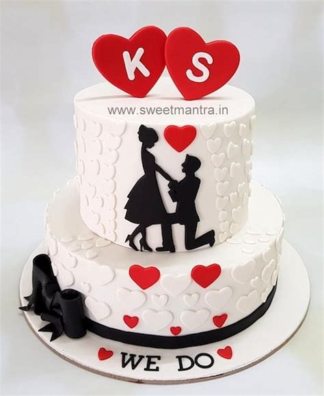 2 Tier Proposal Cake Decorated Cake By Sweet Mantra Cakesdecor