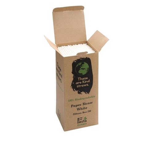 Pailles En Papier Compostables Fiesta Green Blanches Le Shopping Du Chef