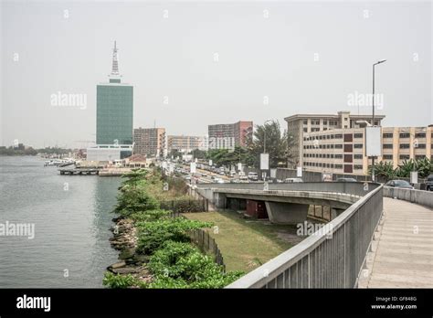 Victoria Island And Lagoon From Falomo Bridge Lagos Nigeria Stock